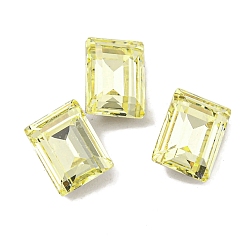 Нарцисс Стеклянные стразы кабошоны, плоская задняя и задняя, граненые, прямоугольные, бледно-желтый цвет, 8x6x3 мм