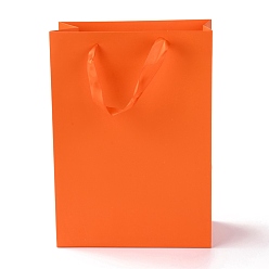 Оранжево-Красный Прямоугольные бумажные пакеты, с ручками, для подарочных пакетов и сумок, оранжево-красный, 28x20x0.6 см