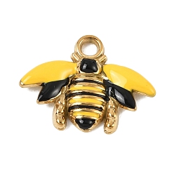 Bees 304 нержавеющей стальной эмали подвески, ионное покрытие (ip), золотые, прелести пчел, 16.5x21x2.8 мм, отверстие : 2.5 мм