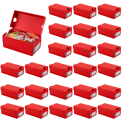 (123L) Белый крем непрозрачный блеск 24 шт. складные картонные упаковочные коробки, прямоугольные, с 24шт. бумажных наклеек, огнеупорный кирпич, 12x6.5x5 см