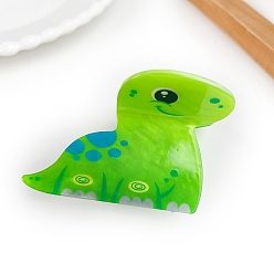 Дракон Акриловые коготь заколки, зеленый желтый, дракон, 82x52 мм