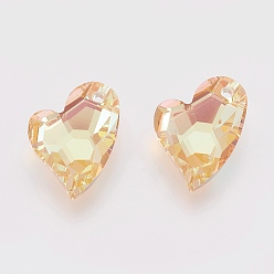 Солнце K 9 подвески из стеклянного горного хрусталя, имитация австрийский хрусталь, граненые, сердце, солнце, 17x12x5 мм, отверстие : 1.6 мм