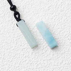 Flower Amazonite Кулон в виде куба из натурального цветка амазонита на черном хлопковом шнурке., 23.62 дюйм (60 см)