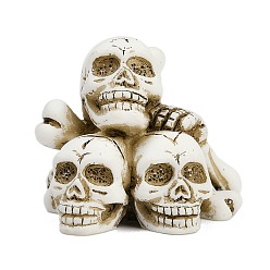 Skull Украшение из смолы на Хэллоуин, аксессуары для кукольного домика с микро-ландшафтом, притворяясь опорными украшениями, череп, 26x23.5x21 мм