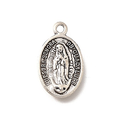 Античное Серебро Сплавочные подвески тибетского стиля, без кадмия и без свинца, прелести девы марии, античное серебро, 19.5x11.5x2.5 мм, отверстие : 1.7 мм