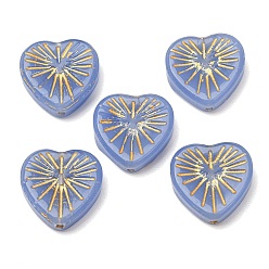 Sky Blue Handmade Lampwork Beads, Heart, Sky Blue, 18.5x18.5x5.5mm, Hole: 1.4~1.5mm, about 34pcs/bag