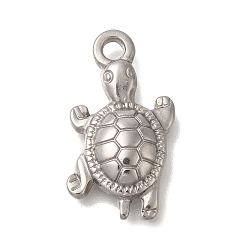 Нержавеющая Сталь Цвет Антикоррозийные 304 подвески из нержавеющей стали, черепахи очарование, цвет нержавеющей стали, 22.5x12x3.5 мм, отверстие : 2 мм