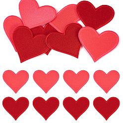 (52) Непрозрачная лаванда 8шт. 2цветные полиэстерные нашивки, пришиваемые утюгом, термоклей, аппликации из ткани, сердце, разноцветные, 66.5x71x1.5 мм, 4 шт / цвет