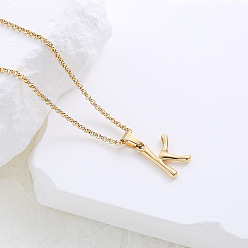 Letter K Ожерелья с подвесками в виде алфавита из нержавеющей стали для женщин, золотые, Письмо K