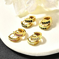 (52) Непрозрачная лаванда 304 серьги из нержавеющей стали для женщин, со стразами, ионное покрытие (ip), кольцо, реальный 14 k позолоченный, разноцветные, 13x4 мм