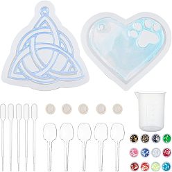 (52) Непрозрачная лаванда DIY силиконовые формы для кулона, формы помады, для украшения торта поделки, цвет шоколада, конфеты, изготовление ювелирных изделий на основе смолы и эпоксидной смолы, с пластиковой фурнитурой, блестки искусства ногтя, разноцветные, 80x78.5x6.5 мм, отверстие : 2.5 мм