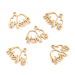 Golden Ion Plating(IP)  201 Stainless Steel Pendants, Elephant, Golden, 16x20x1mm, Hole: 1.6mm