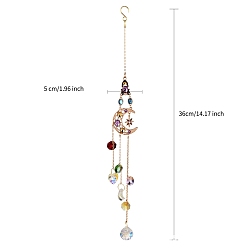 Луна Стеклянные ловцы солнца, Лунные металлические подвески для дома, подвесной декор, луна, 360 мм