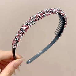 Малиновый Пластиковые резинки для волос со стразами, аксессуары для волос для женщин и девочек, малиновый, 146x132x17 мм