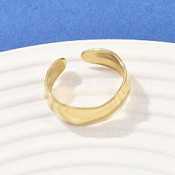 Настоящее золото 18K 304 из нержавеющей стали манжеты кольца, ионное покрытие (ip), реальный 18 k позолоченный, 6.5 мм