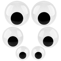 Черный 3пары 3стили, пластиковые кукольные глаза с клейкой основой, плоско-круглые, чёрные, 100~180x10~20 мм, 1 пара / стиль
