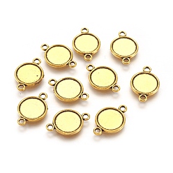 Античное Золото Сплавочные коннекторы для размещения стразов, без свинца и без кадмия, плоско-круглые, античное золото , 18x12x2 мм, лоток : 10 мм, отверстие : 2 мм
