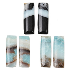 Flower Amazonite Подвески из натуральных цветов амазонита, прямоугольник амулеты, 38~40x13~13.5x4~5 мм, отверстие : 1.2 мм