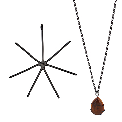 Черный Настройки Серебряный кулон кабошон 925 стерлингов, с полировкой из замши, цветок, чёрные, 32x30x1 мм, отверстие : 1 мм