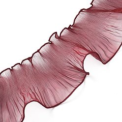 (123L) Белый крем непрозрачный блеск Плиссированная кружевная лента из полиэстера, для украшения одежды своими руками, огнеупорный кирпич, 4-3/4 дюйм (120 мм), 15 ярдов / пачка