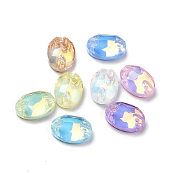 (52) Непрозрачная лаванда Овальная форма с эффектом мокко пришивка стразами, k 5 стеклянный страз, 2-отверстие ссылка, плоская спинка с покрытием, швейные украшения, разноцветные, 7x10x3.5 мм, отверстие : 0.9 мм