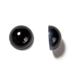 Черный Абс пластмассовые имитационные жемчужные кабошоны, полукруглый, чёрные, 7x3.5 мм