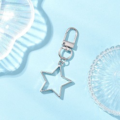 Платина Украшения из сплава со звездами, с поворотными застежками, платина, 70 мм