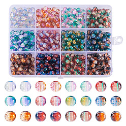 (52) Непрозрачная лаванда 12 цветные стеклянные бусины с трещинками, круглые, два тона, разноцветные, 6 мм, отверстие : 1.2 мм, о 60шт / цвет