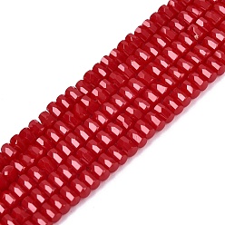 (123L) Белый крем непрозрачный блеск Непрозрачное стекло бисер нитей, формой кости, граненые, огнеупорный кирпич, 2~2.5x3.5~4x2.5~3 мм, отверстие : 0.7~0.8 мм, около 142~160 шт / нитка, 11.61~15.35 дюйм (29.5~39 см)