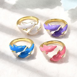 (52) Непрозрачная лаванда Манжеты с латунной эмалью, дельфин, стойки покрытие, долговечный, без кадмия и без свинца, реальный 18 k позолоченный, разноцветные, внутренний диаметр: 17 мм