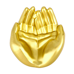 Gold Hand Shaped Resin Jewelry Trays for Trinkets, Desktop Decorative Holder, Gold, 12x10.5x5cm