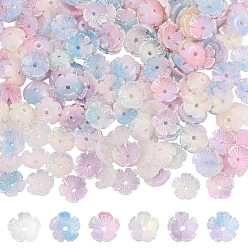 (52) Непрозрачная лаванда 210шт. 6 цвета непрозрачные смоляные колпачки для бусин, цветок, разноцветные, 10x3 мм, отверстие : 1.4 мм, 35 шт / цвет