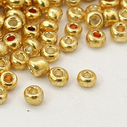 Wheat Glass Seed Beads, Dyed Colors, Round, Wheat, Size: about 2mm in diameter, hole:1mm