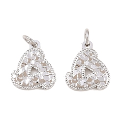 Треугольник Латунь прелести, стойки покрытие, долговечный, без кадмия и без свинца, платина, с целью перехода в кольце, треугольные, 11x10x1.5 мм, отверстие : 2 мм