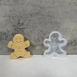Gingerbread Man Елочные свечи силиконовые формы, изготовление свечей из эпоксидной смолы, Колобок, 118x92x24 мм