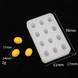Oval DIY Silicone Molds, Resin Casting Molds, For UV Resin, Epoxy Resin Jewelry Making, White, Oval, 96x61x17mm
