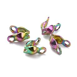 Rainbow Color 304 из нержавеющей стали советы шарик узел крышки, Радуга цветов, 5x2.5 мм, отверстие : 1 мм