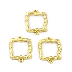 Квадрат Подвески-соединители из цинкового сплава, золотой свет, квадратный, 18x14.5x2 мм, отверстие : 1.2 мм