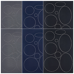 (52) Непрозрачная лаванда 6 листы 3 стиль прямоугольник с круглым и овальным узором самоклеящаяся нейлоновая аппликация, ремонтный патч, аксессуары для швейного ремесла, разноцветные, 15.1x10.3~10.8x0.02~0.03 см, 2 листы / стиль