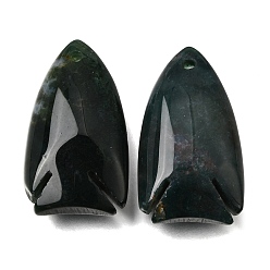 Indian Agate Natural Indian Agate Pendants, Fish Charms, 39~40x22x12mm, Hole: 2mm