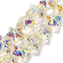 Светлый Золото-желтый Гальваническая краска для запекания стеклянные бусины нити, звезда, с покрытием AB цвета, с половиным покрытием, светлый золотарник желтый, 17x17.5x12 мм, отверстие : 1.2 мм, около 40 шт / нитка, 24.41'' (62 см)