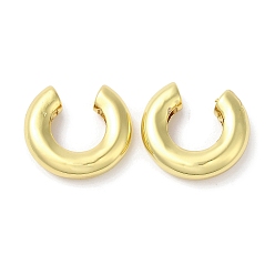 Настоящее золото 18K Серьги-каффы из латуни для женщин, долговечный, без свинца и без кадмия, реальный 18 k позолоченный, 16.5x18x4.5 мм