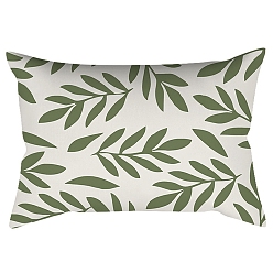 Hoja Fundas de almohada de poliéster abstractas de geometría de estilo nórdico serie verde, fundas de colchón, para sofá cama, Rectángulo, hoja, 300x500 mm