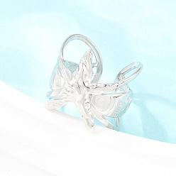 Нержавеющая Сталь Цвет 304 открытые кольца-манжеты из нержавеющей стали для женщин, морская звезда, цвет нержавеющей стали, 18.5 мм, размер США 8 1/2 (18.5 мм)