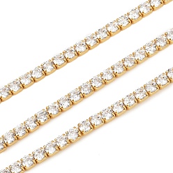 Настоящее золото 18K 925 цепочки из стерлингового серебра с прозрачным кубическим цирконием, для изготовления теннисных браслетов и ожерелий, реальный 18 k позолоченный, 2.5x2 мм