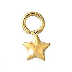 Настоящее золото 14K 304 прелести нержавеющей стали, ионное покрытие (ip), звезда, реальный 14 k позолоченный, 8.5x4.5x1.5 мм, отверстие : 2 мм
