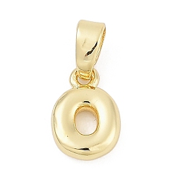 Letter O Латунь прелести, буквы, без кадмия и без свинца, долговечный, стойки покрытие, Письмо O, 10x7x2.5 мм, отверстие : 3x5 мм