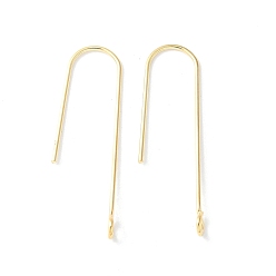 Настоящее золото 18K 316 хирургические крючки для серег из нержавеющей стали, провод уха, с горизонтальной петлей, реальный 18 k позолоченный, 31 мм, отверстие : 1.8 мм, штифты : 0.8 мм