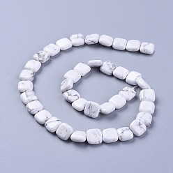 Howlite Natürliche Howlith Perlen Stränge, Viereck, 10~11x10~11x4~5 mm, Bohrung: 0.8~1 mm, ca. 37 Stk. / Strang, 15.35 Zoll (39 cm)