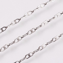Edelstahl Farbe Anlaufgeschützt 304 Mariner Gliederkette aus Edelstahl, mit Spule, ungeschweißte, Edelstahl Farbe, 5x2x0.3 mm, ca. 32.8 Fuß (10 m)/Rolle